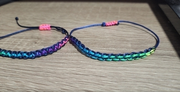 2pcs/Set handmade rainbow braided bracelets adjustable - Picture 7 of 7